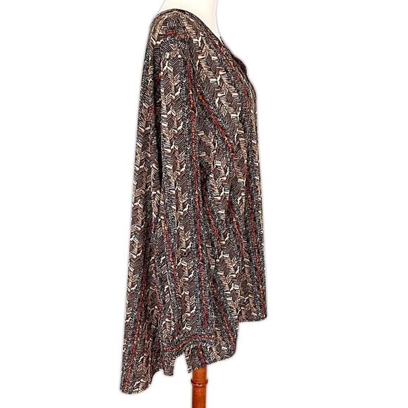 Catherines Top Plus Size 3X Button Up Bohemian Boho Chic Tribal Ethnic Flowy - Picture 3 of 16